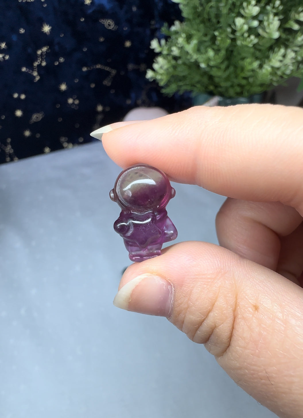 Mini Fluorite Astronaut Carving