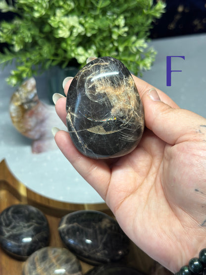 Black Moonstone Palm Stone