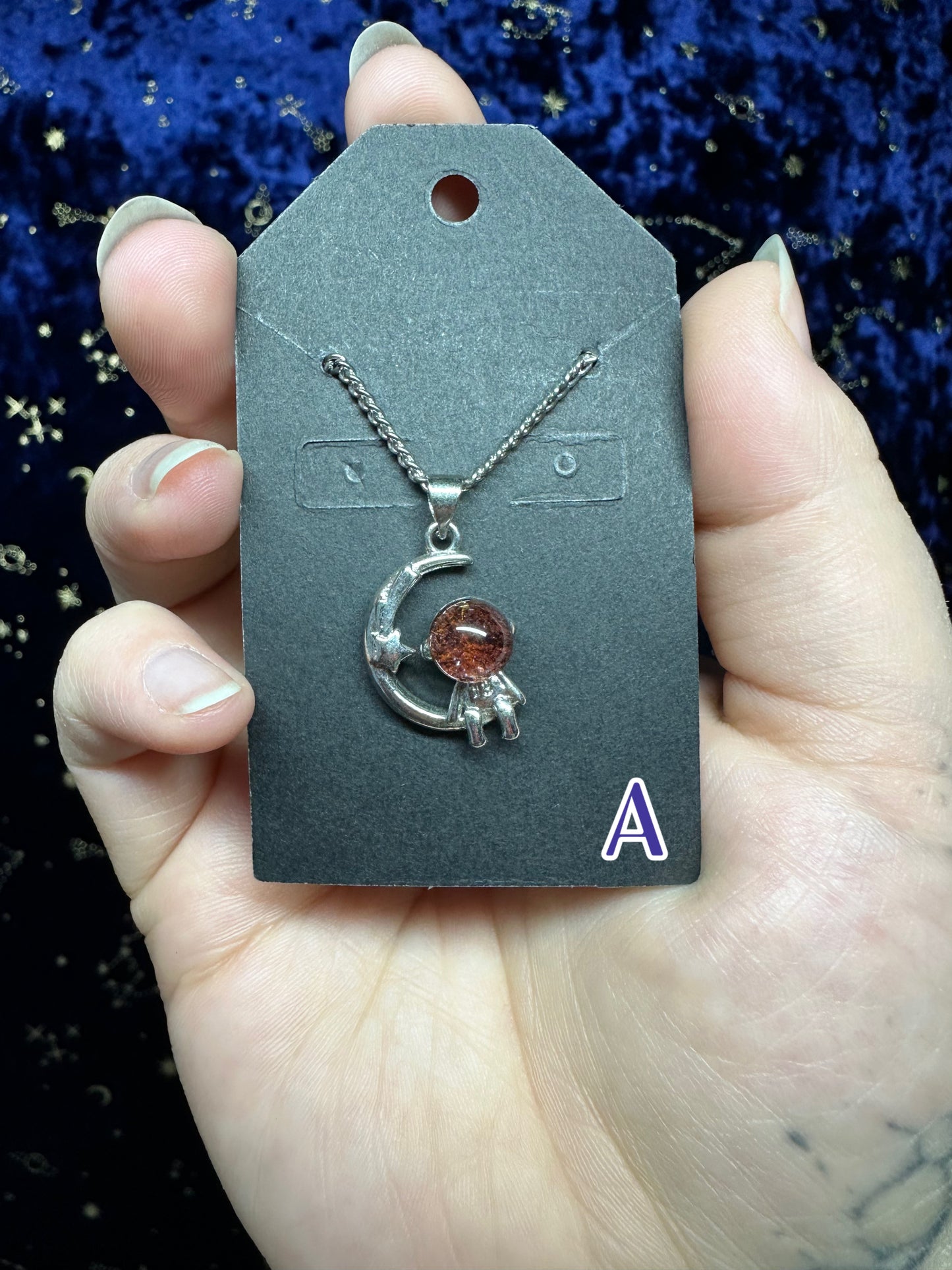 Astronaut on Moon Necklace