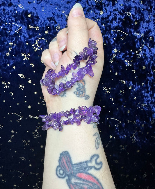 Amethyst Chip Bracelet