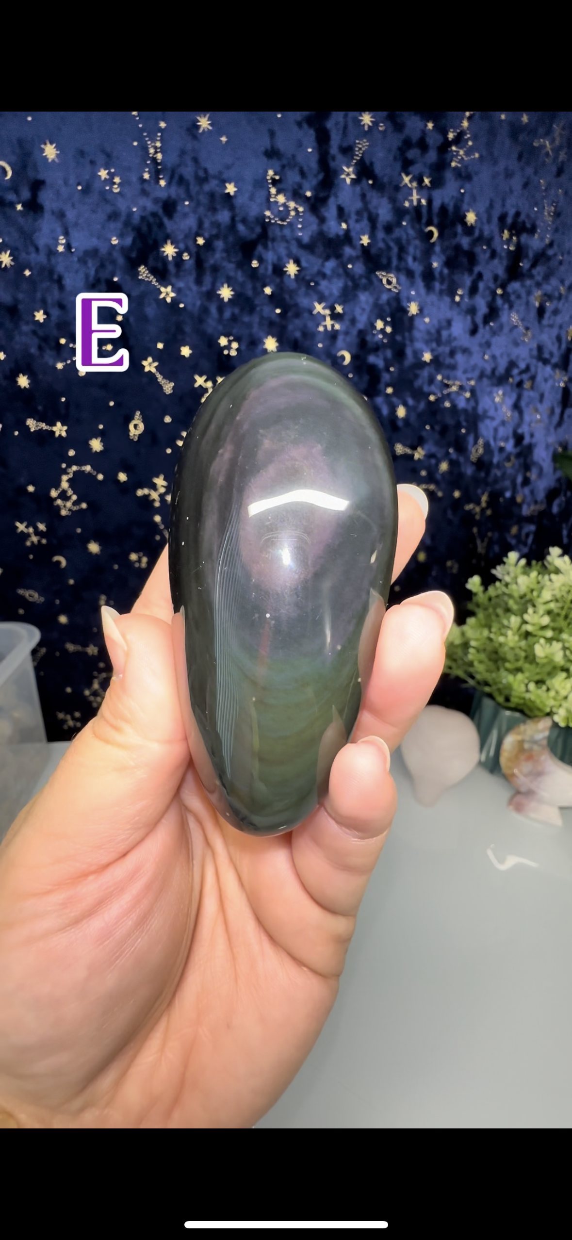 Rainbow Obsidian Palm Stone