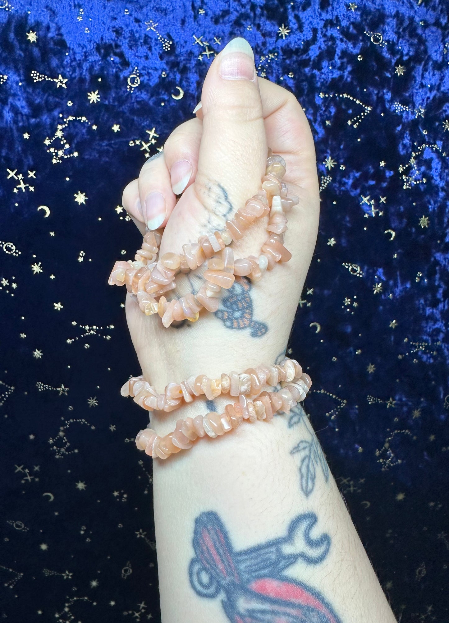 Peach Moonstone Chip Bracelet