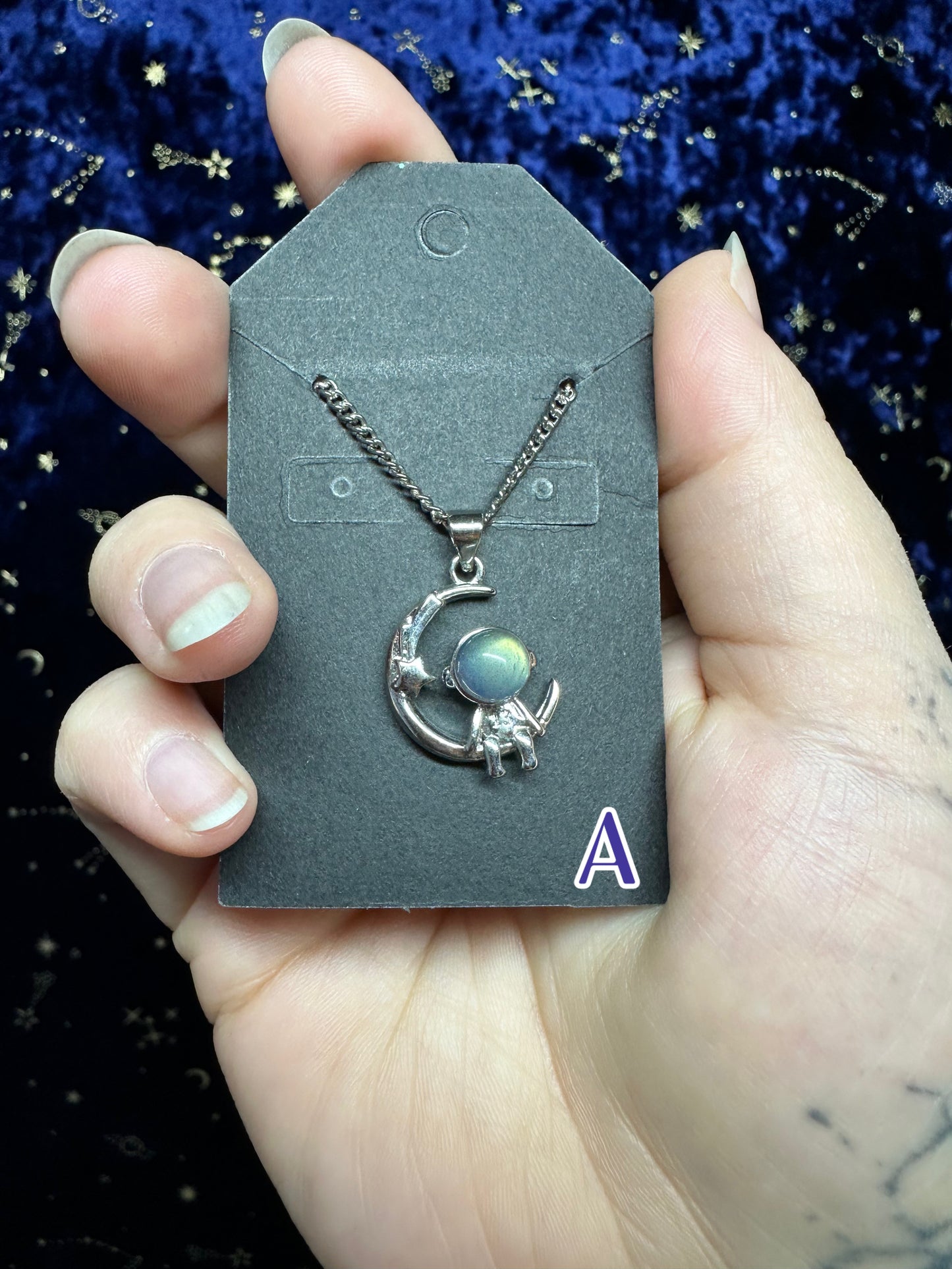 Astronaut on Moon Necklace