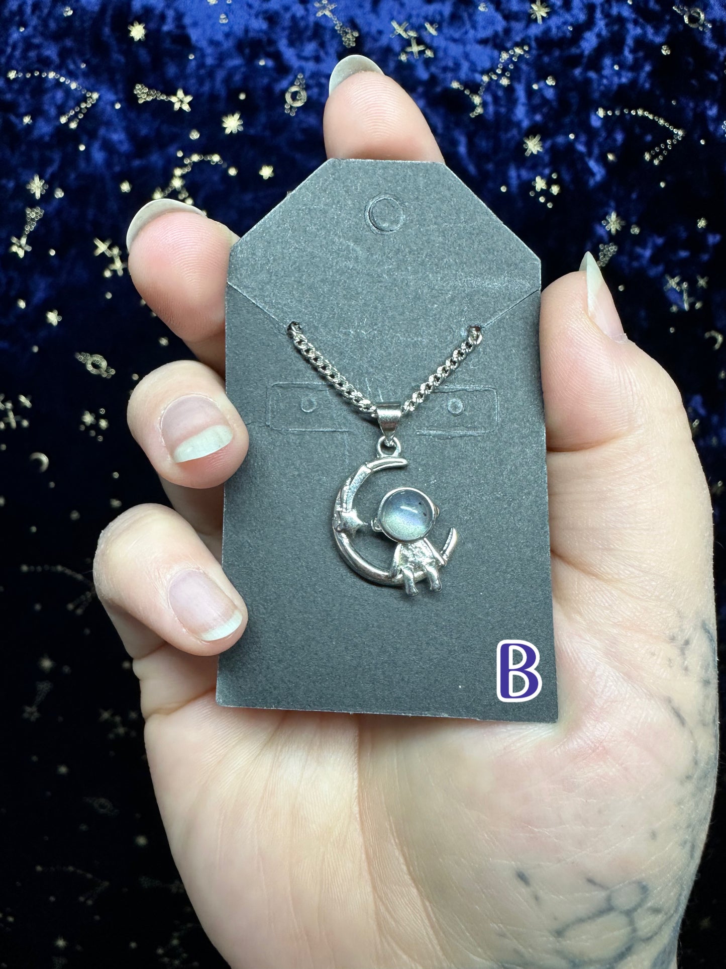 Astronaut on Moon Necklace